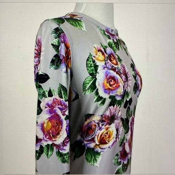 Zara Floral Midi Dress Women’s L Bodycon form fitting stretch Fairy goth grunge - Picture 6 of 11